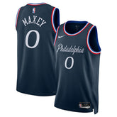 Nike Tyrese Maxey Philadelphia 76ers Unisex 2025/26 Swingman Jersey Navy City Edition