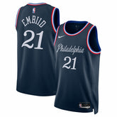 Nike Joel Embiid Philadelphia 76ers Unisex 2025/26 Swingman Jersey Navy City Edition