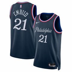 Nike Joel Embiid Philadelphia 76ers Unisex 2025/26 Swingman Jersey Navy City Edition
