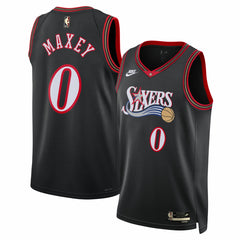Nike Tyrese Maxey Philadelphia 76ers Unisex Swingman Jersey Classic Edition Black