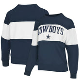 Dallas Cowboys Lauren James Women's Bling Colorblock Terry Sweatshirt - Navy - NFL
