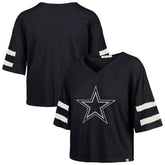 Dallas Cowboys '47 Women's Premier Scout Cropped V-Neck T-Shirt - Navy - 47 brand