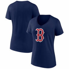 Boston Red Sox Women's Logo V-Neck T-Shirt Outlet