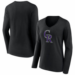 Colorado Rockies Women's Logo Long Sleeve V-Neck T-Shirt Near Me