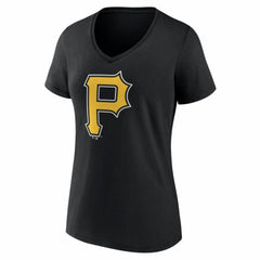 Pittsburgh Pirates Women's Logo V-Neck T-Shirt for sale