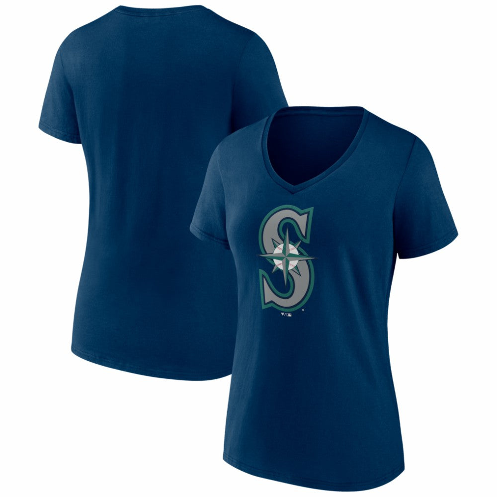 Seattle Mariners Women's Logo V-Neck T-Shirt Discount