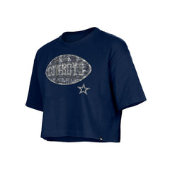 Dallas Cowboys New Era Girl's Flip Sequin Boxy T-Shirt - Navy - NFL