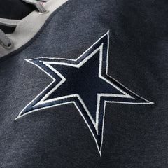 Dallas Cowboys New Era Women's Plus Size Throwback Lace-Up Long Sleeve T-Shirt - Navy - NFL