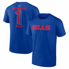 Buffalo Bills #1 Dad Jersey T-Shirt - Royal - NFL