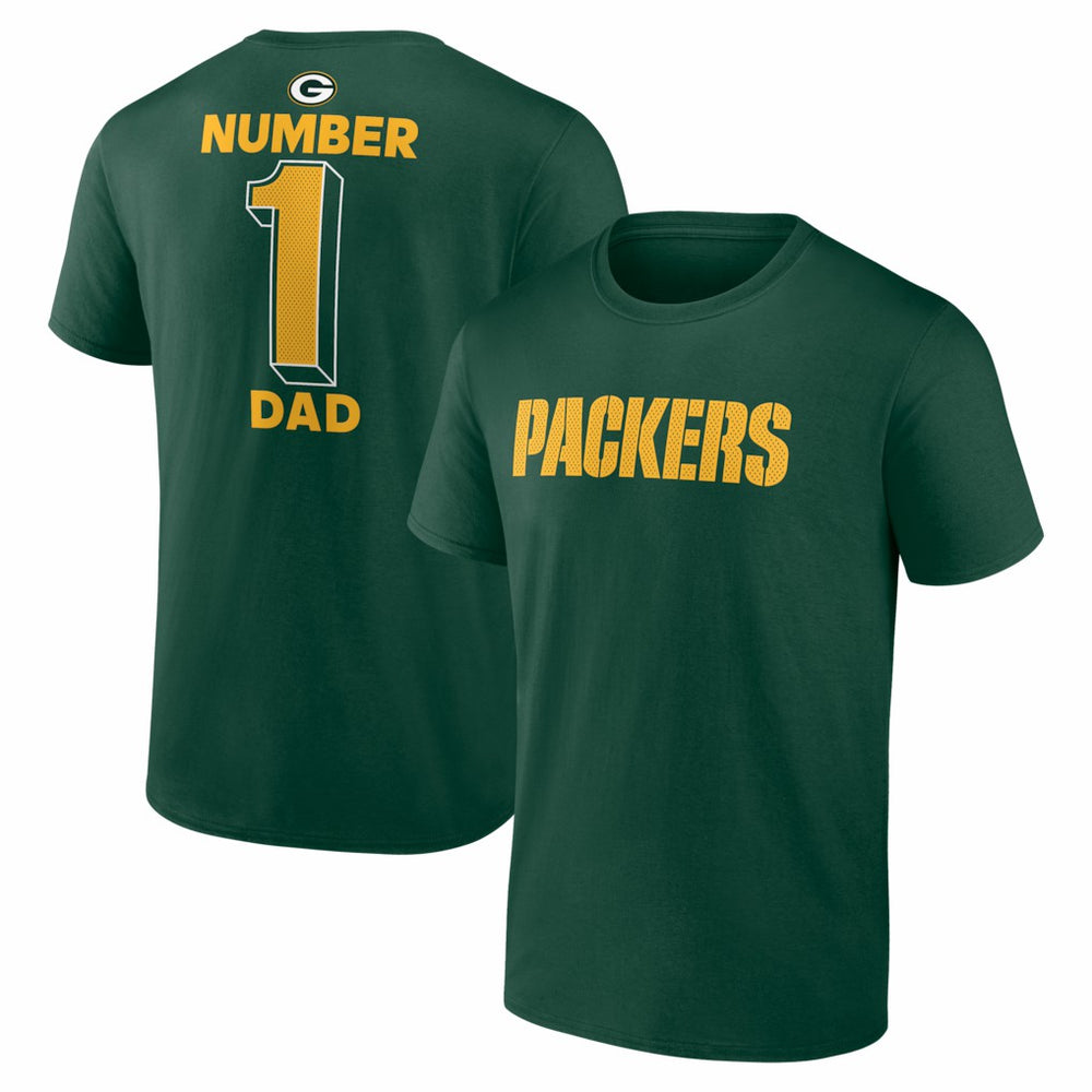 Green Bay Packers #1 Dad Jersey T-Shirt - Green - NFL