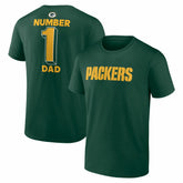 Green Bay Packers #1 Dad Jersey T-Shirt - Green - NFL