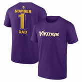 Minnesota Vikings #1 Dad Jersey T-Shirt - Purple - NFL