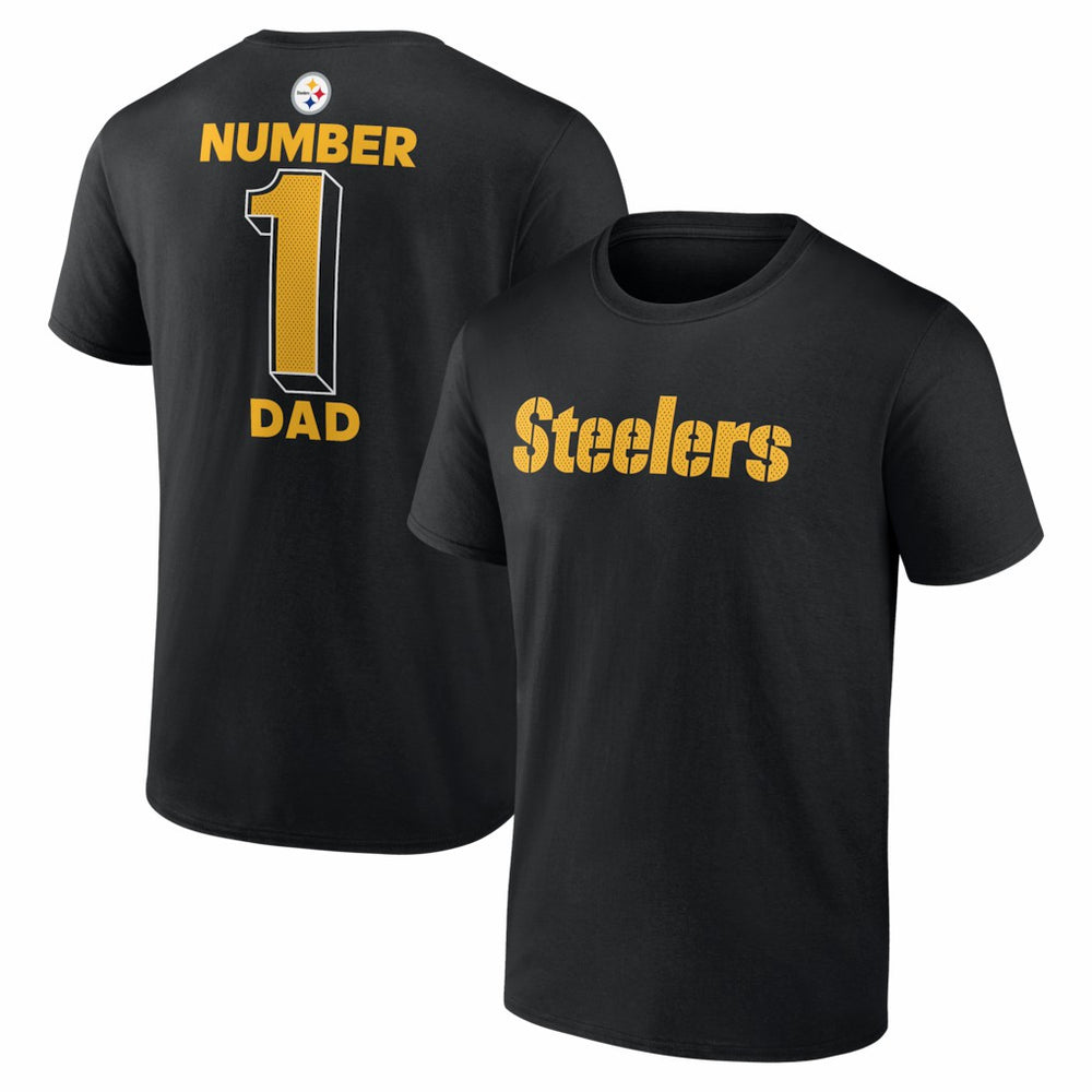 Pittsburgh Steelers #1 Dad Jersey T-Shirt - Black - NFL