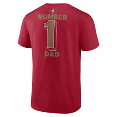 San Francisco 49ers #1 Dad Jersey T-Shirt - Scarlet - NFL