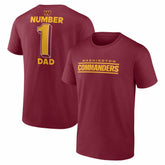 Washington Commanders #1 Dad Jersey T-Shirt - Burgundy - NFL