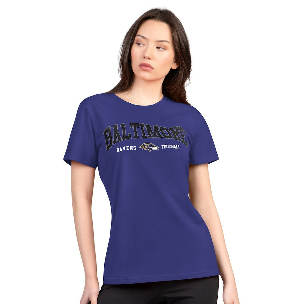 Baltimore Ravens G-III 4Her by Carl Banks Women's Super-Slim Lightweight Winning Crew T-Shirt - Purple - NFL