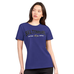 Baltimore Ravens G-III 4Her by Carl Banks Women's Super-Slim Lightweight Winning Crew T-Shirt - Purple - NFL
