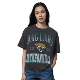 Jacksonville Jaguars Starter Women's Oversized Hall of Fame T-Shirt - Heather Black - NFL