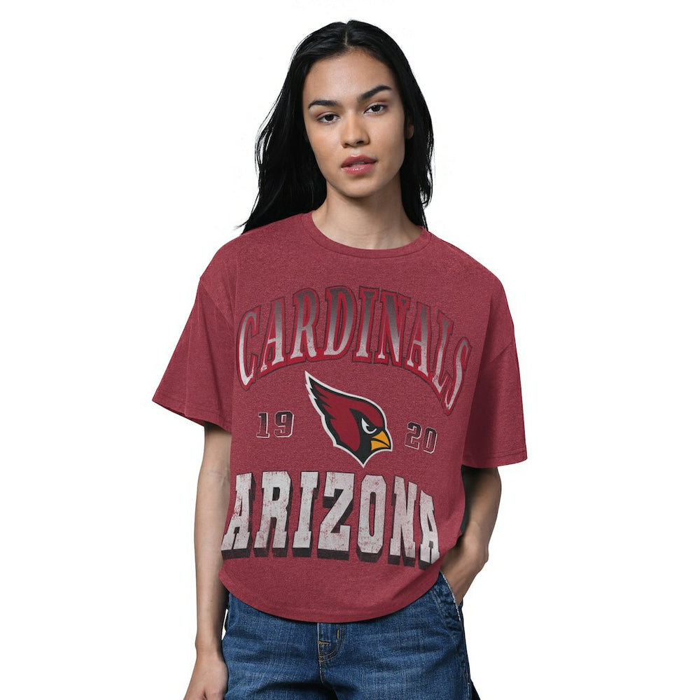 Arizona Cardinals Starter Women's Oversized Hall of Fame T-Shirt - Heather Cardinal - NFL