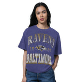 Baltimore Ravens Starter Women's Oversized Hall of Fame T-Shirt - Heather Purple - NFL