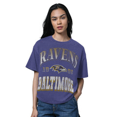 Baltimore Ravens Starter Women's Oversized Hall of Fame T-Shirt - Heather Purple - NFL