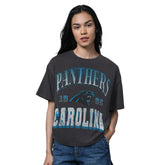 Carolina Panthers Starter Women's Oversized Hall of Fame T-Shirt - Heather Black - NFL