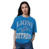 Detroit Lions Starter Women's Oversized Hall of Fame T-Shirt - Heather Blue - NFL
