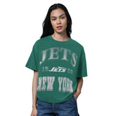 New York Jets Starter Women's Oversized Hall of Fame T-Shirt - Heather Green - NFL