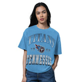 Tennessee Titans Starter Women's Oversized Hall of Fame T-Shirt - Light Blue - NFL