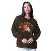 Cleveland Browns G-III 4Her by Carl Banks Women's Oversized Feud Sweatshirt - Brown - NFL