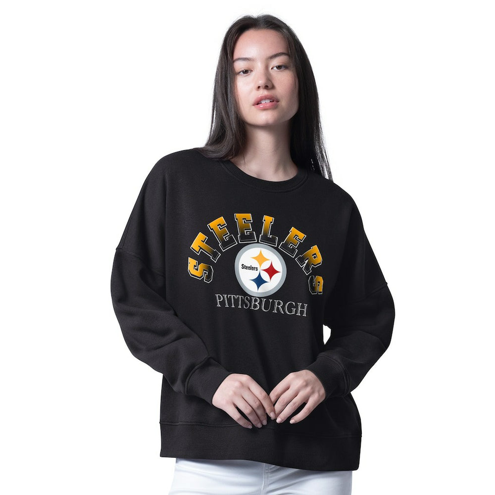 Pittsburgh Steelers G-III 4Her by Carl Banks Women's Oversized Feud Sweatshirt - Black - NFL