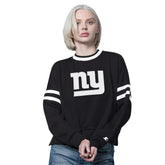 New York Giants Starter Women's Rally Drop Shoulder Cropped Sweatshirt - Black - NFL
