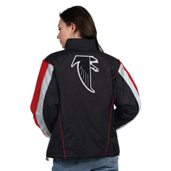 Atlanta Falcons Starter Women's Thursday Night Gridiron Half-Zip Jacket - Black/Red - NFL