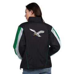 Philadelphia Eagles Starter Women's Thursday Night Gridiron Half-Zip Jacket - Black/Kelly Green - NFL