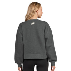 Philadelphia Eagles Starter Women's Show Up Cropped Fleece Pullover Sweatshirt - Heather Gray - NFL
