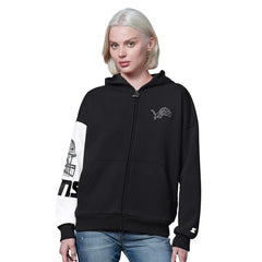 Detroit Lions Starter Women's 4th Down Full-Zip Hoodie - Black - NFL