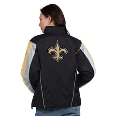 New Orleans Saints Starter Women's Thursday Night Gridiron Half-Zip Jacket - Black/Gold - NFL