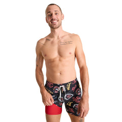 Kansas City Chiefs Chubbies The Neon 5.5" Classic Lined Swim Trunks - Black - NFL