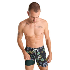 Green Bay Packers Chubbies The Neon 5.5" Classic Lined Swim Trunks - Black - NFL