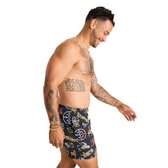 Pittsburgh Steelers Chubbies The Neon 5.5" Classic Lined Swim Trunks - Black - NFL