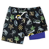 Los Angeles Rams Chubbies The Neon 5.5" Classic Lined Swim Trunks - Black - NFL