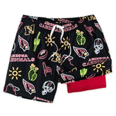 Arizona Cardinals Chubbies The Neon 5.5" Classic Lined Swim Trunks - Black - NFL