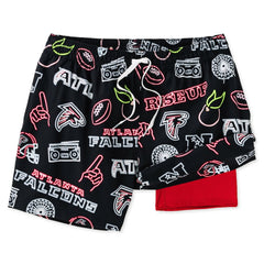 Atlanta Falcons Chubbies The Neon 5.5" Classic Lined Swim Trunks - Black - NFL