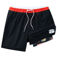 Cincinnati Bengals Chubbies 5.5" Classic Lined Swim Trunks - Black - NFL