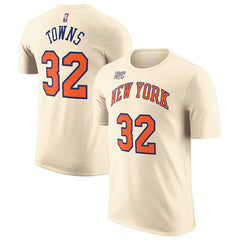 Nike Karl-Anthony Towns New York Knicks Unisex 2025/26 City Edition Name & Number T-Shirt Cream