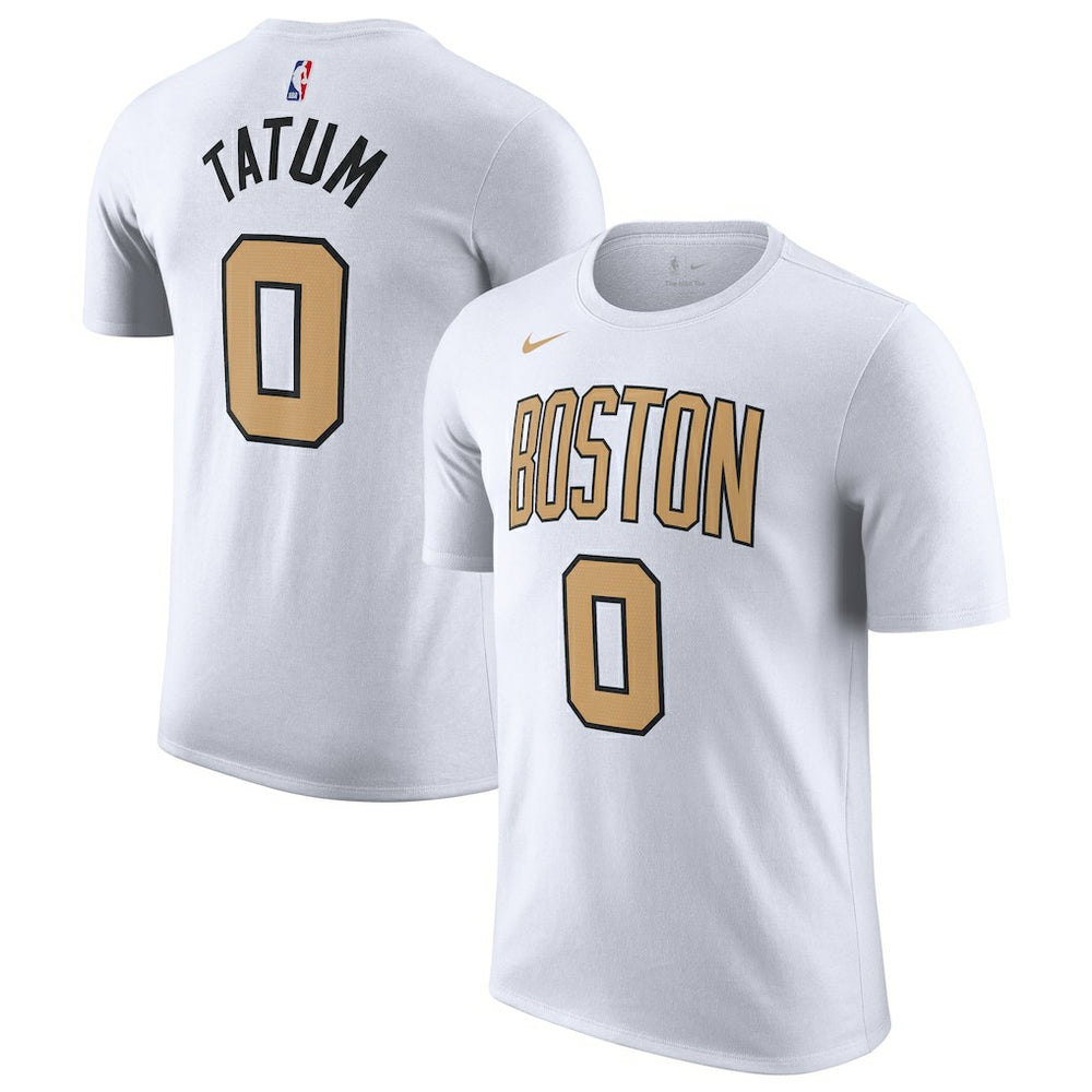Nike Jayson Tatum Boston Celtics Unisex 2025/26 City Edition Name & Number T-Shirt White