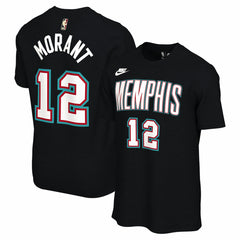 Nike Ja Morant Memphis Grizzlies Unisex Name & Number T-Shirt Classic Edition Black