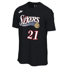 Nike Joel Embiid Philadelphia 76ers Unisex Name & Number T-Shirt Classic Edition Black