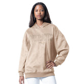 New England Patriots G-III 4Her by Carl Banks Women's Best Hitter Oversized Tunic Pullover Hoodie - Cream - NFL