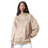 Cleveland Browns G-III 4Her by Carl Banks Women's Best Hitter Oversized Tunic Pullover Hoodie - Cream - NFL